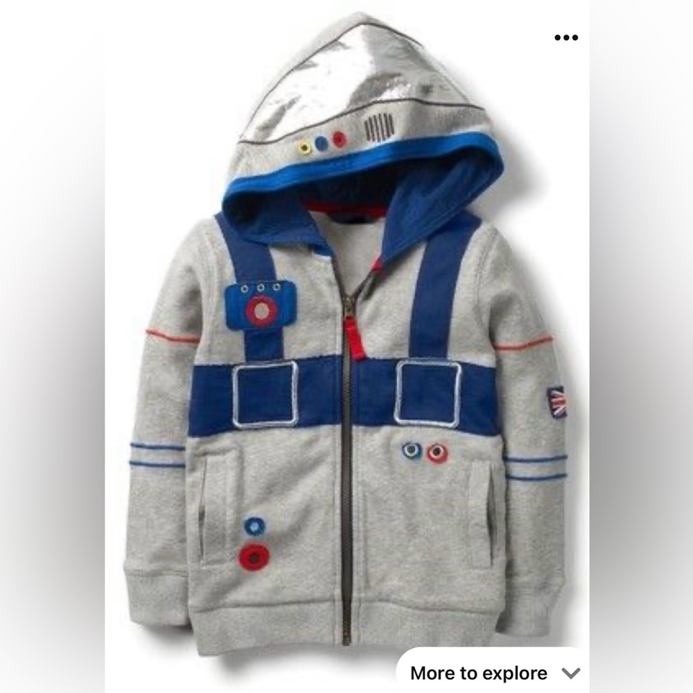 Mini Boden Astronaut Zip Hoodie